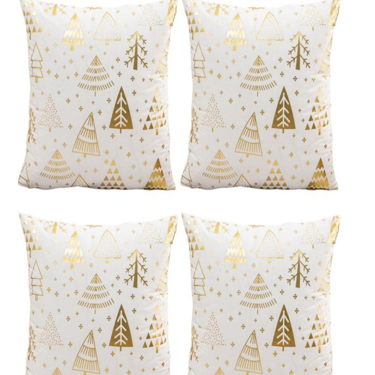 GENERICO - Pack 4 Funda Cojín navidad detalles dorado 45x45cm 15nc6
