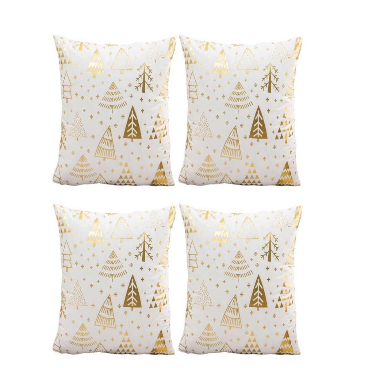 GENERICO - Pack 4 Funda Cojín navidad detalles dorado 45x45cm 15nc6