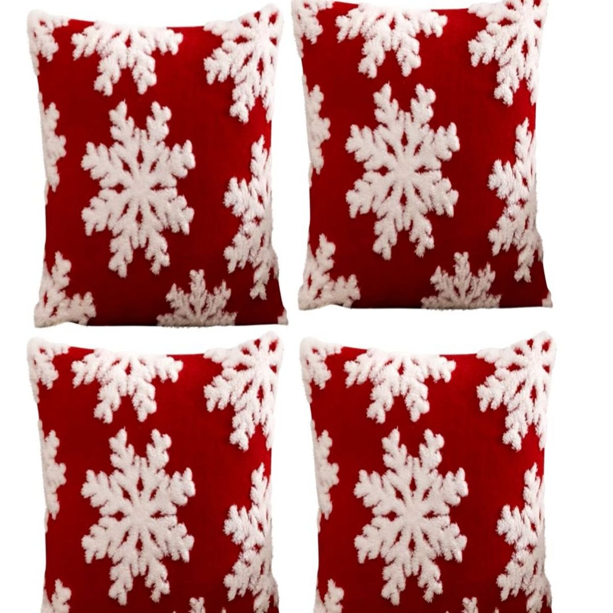 GENERICO - Pack 4 Fundas de Cojín Navidad peludos 45x45cm 15nb7