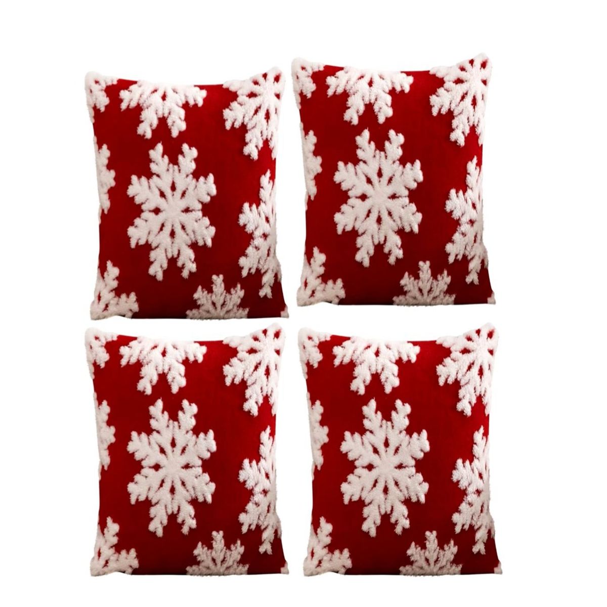 GENERICO - Pack 4 Fundas de Cojín Navidad peludos 45x45cm 15nb7