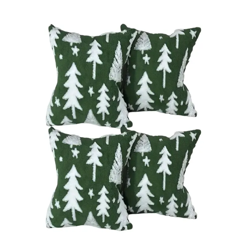 GENERICO - Pack 4 Fundas de Cojín Navidad peludos 45x45cm 15nb6