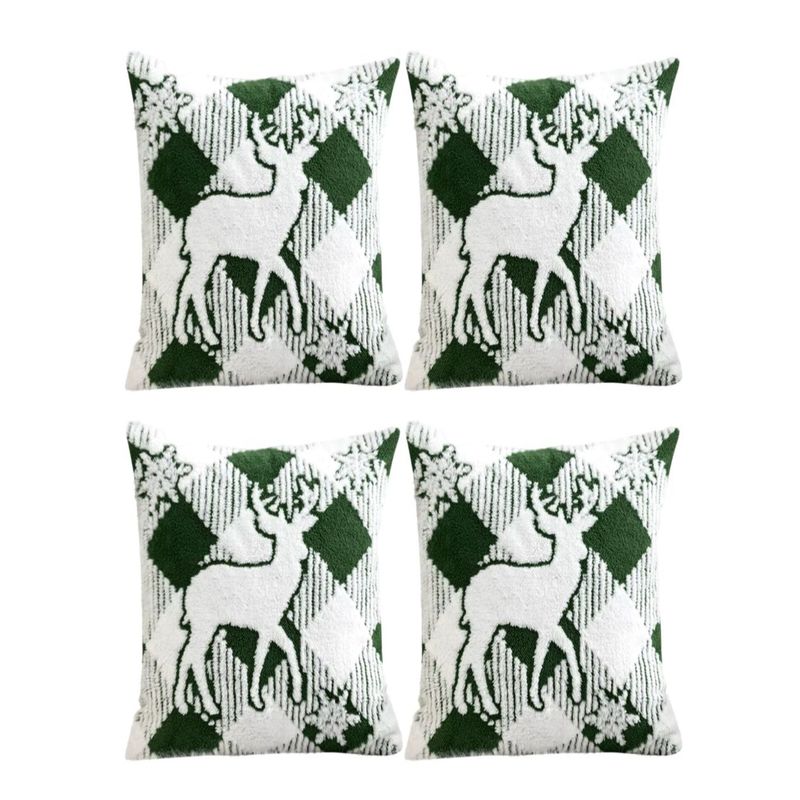 GENERICO - Pack 4 Fundas de Cojín Navidad peludos 45x45cm 15nb5