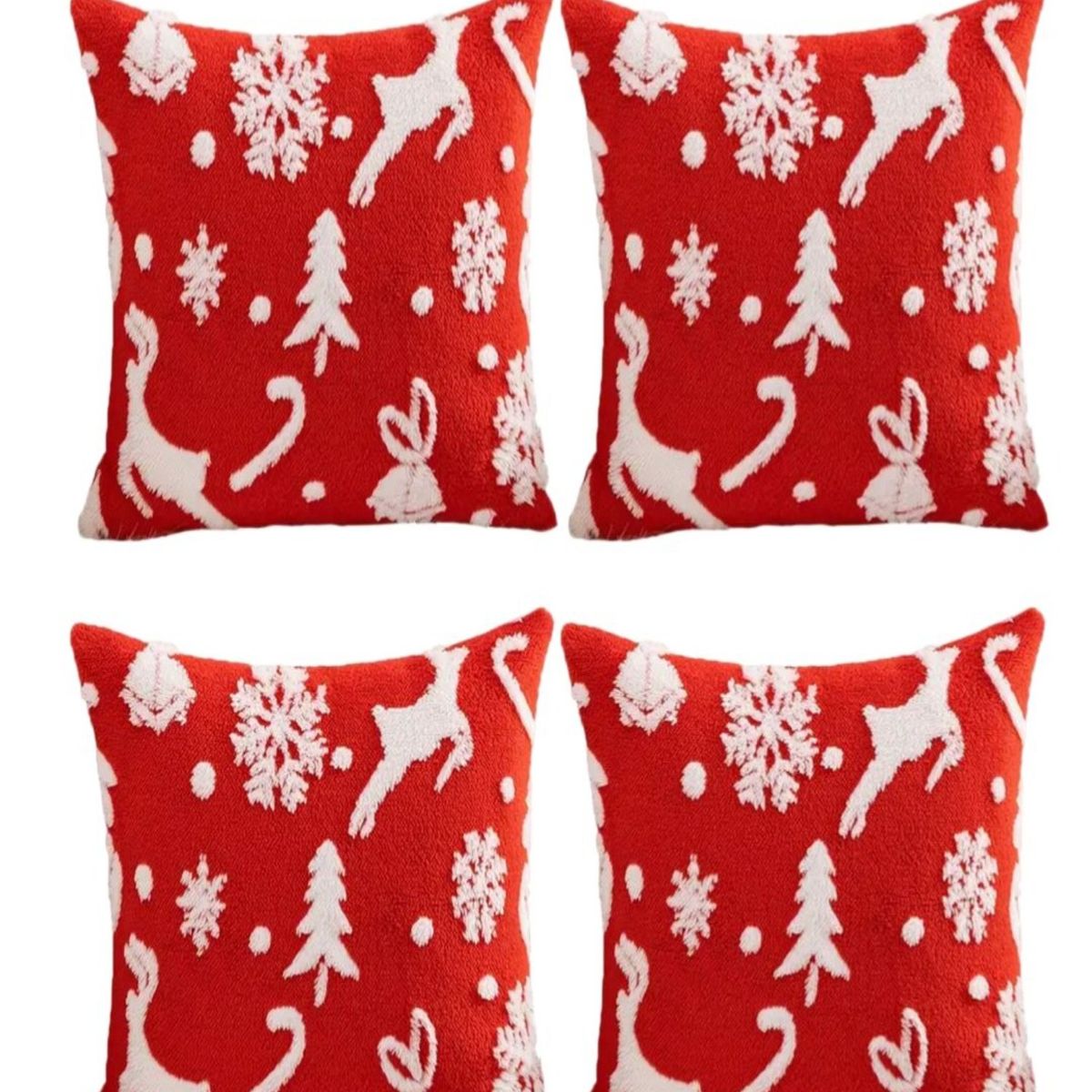 GENERICO - Pack 4 Fundas de Cojín Navidad peludos 45x45cm 15nb2