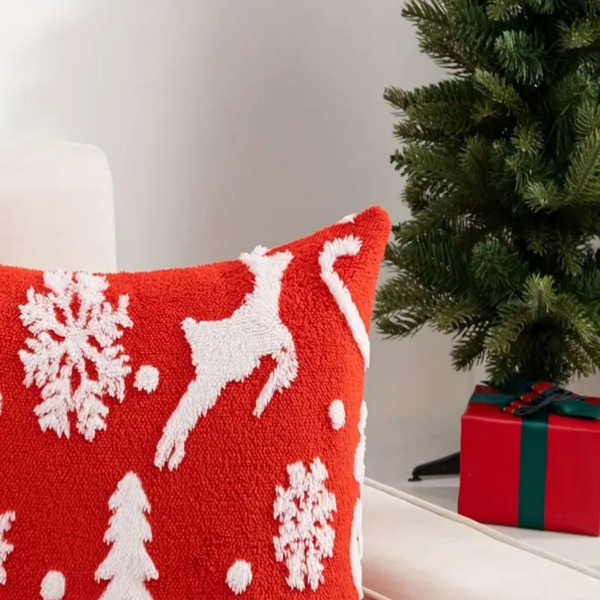 GENERICO - Pack 4 Fundas de Cojín Navidad peludos 45x45cm 15nb2