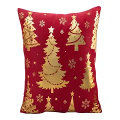 GENERICO - Pack 4 Funda Cojín navidad detalles dorado 45x45cm 15nc9