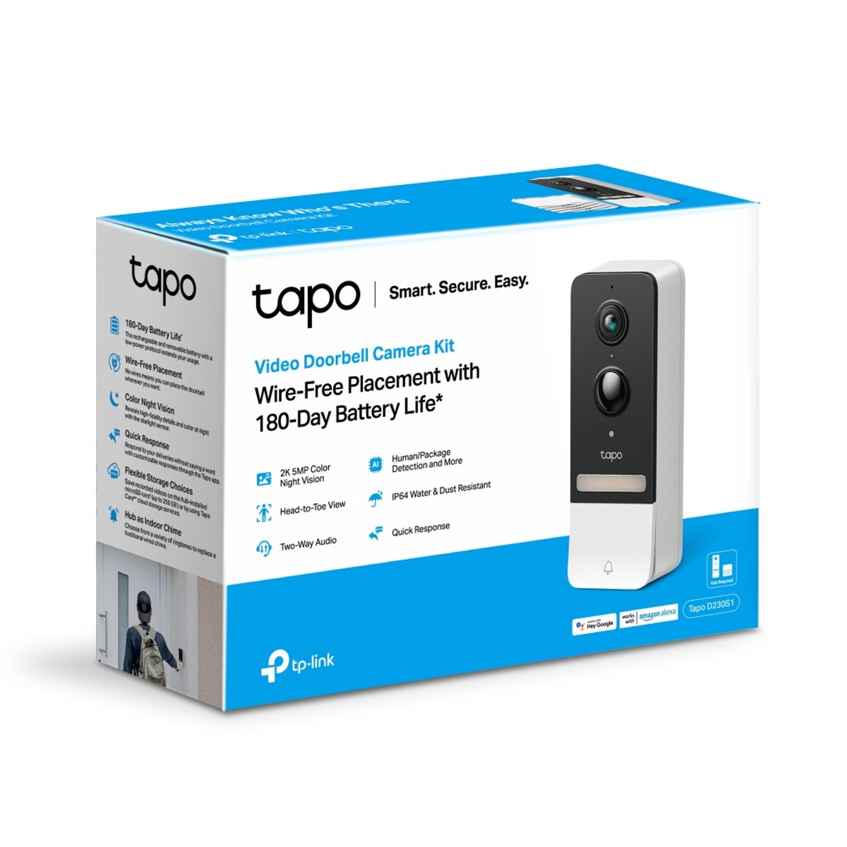 TP LINK - Tp-link Doorbell Timbre Wi-fi Tapo 2k + Hub NVR Matter Alexa Google