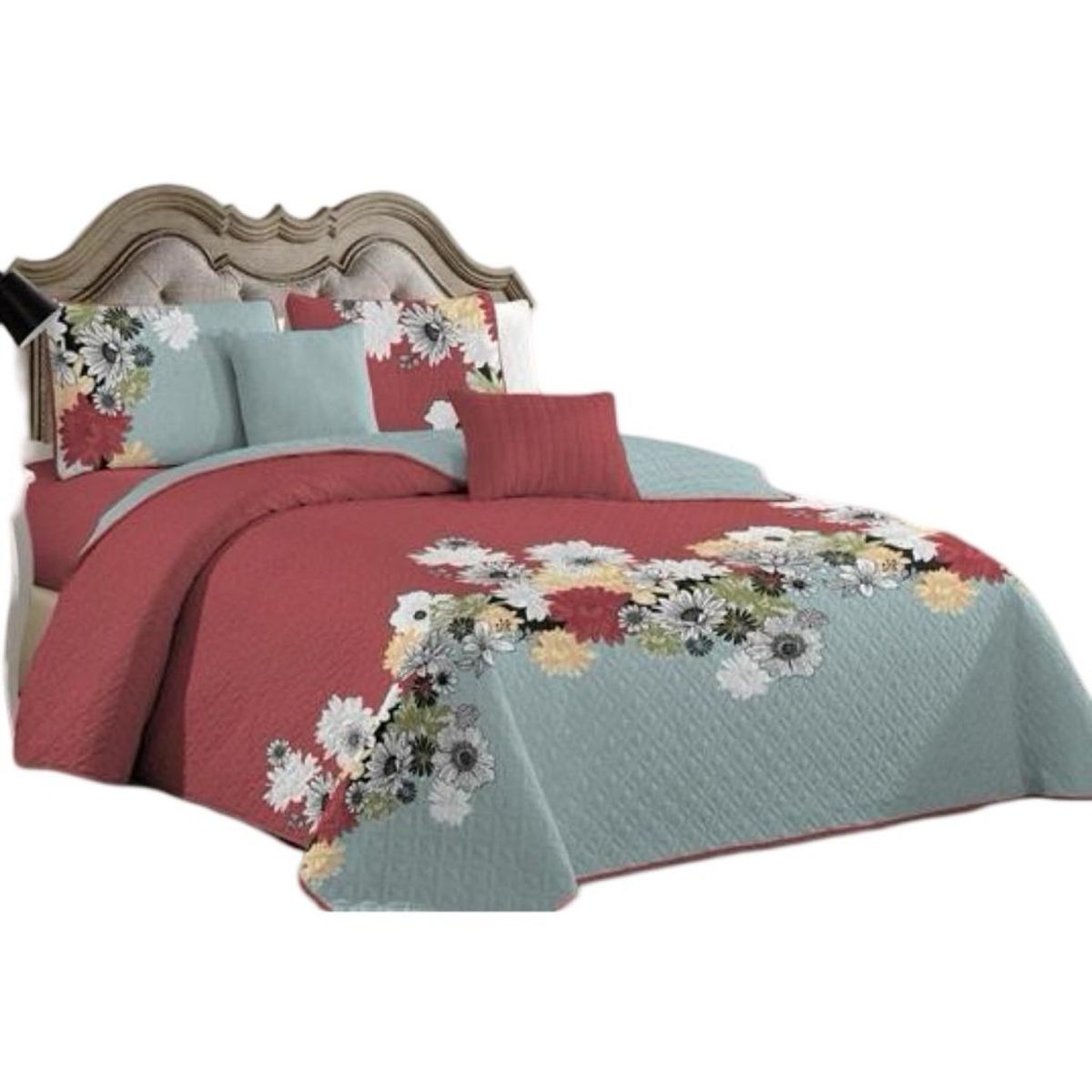 GENERICO - Cubrecama Quilt 2 Plazas+2 Fundas Verano Fresco 13n17