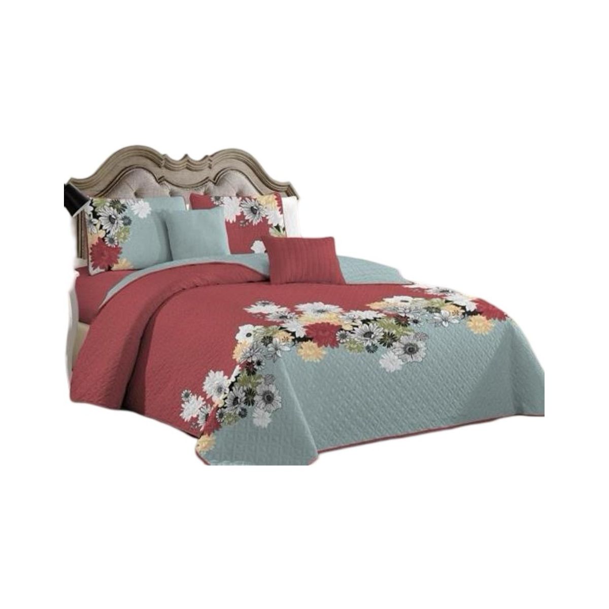 GENERICO - Cubrecama Quilt 2 Plazas+2 Fundas Verano Fresco 13n17