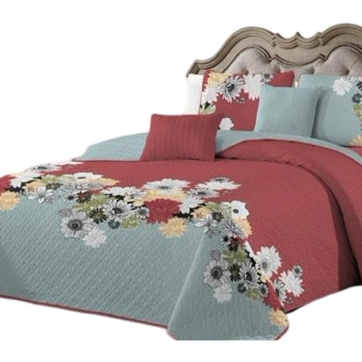 GENERICO - Cubrecama Quilt 2 Plazas+2 Fundas Verano Fresco 13n17