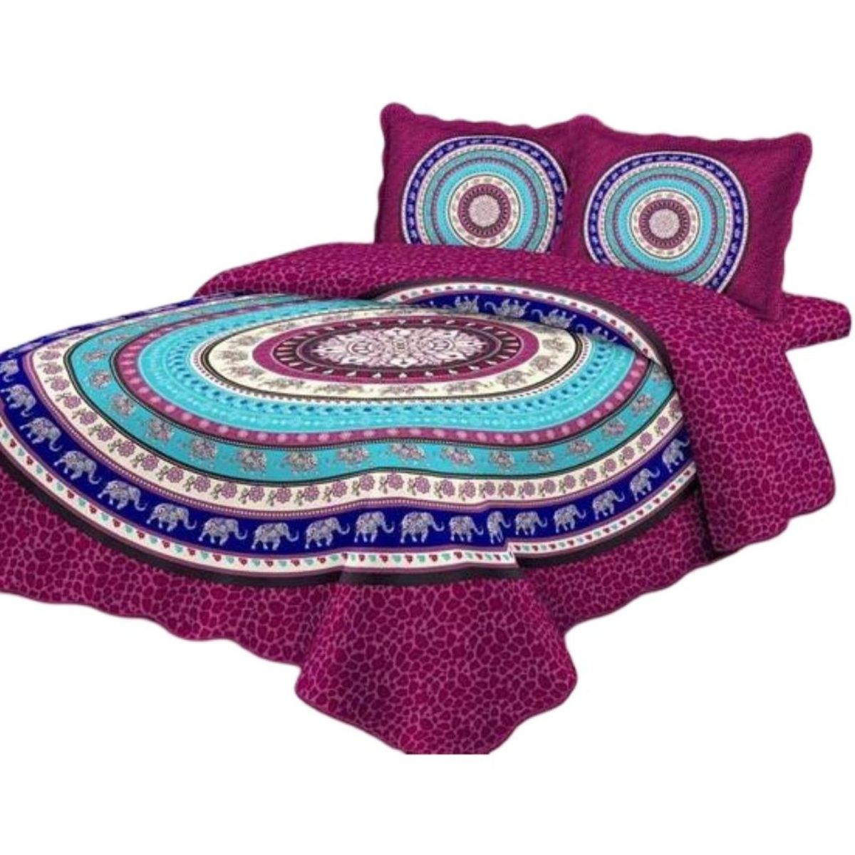 GENERICO - Cubrecama Quilt 2 Plazas+2 Fundas Verano Fresco 13n02