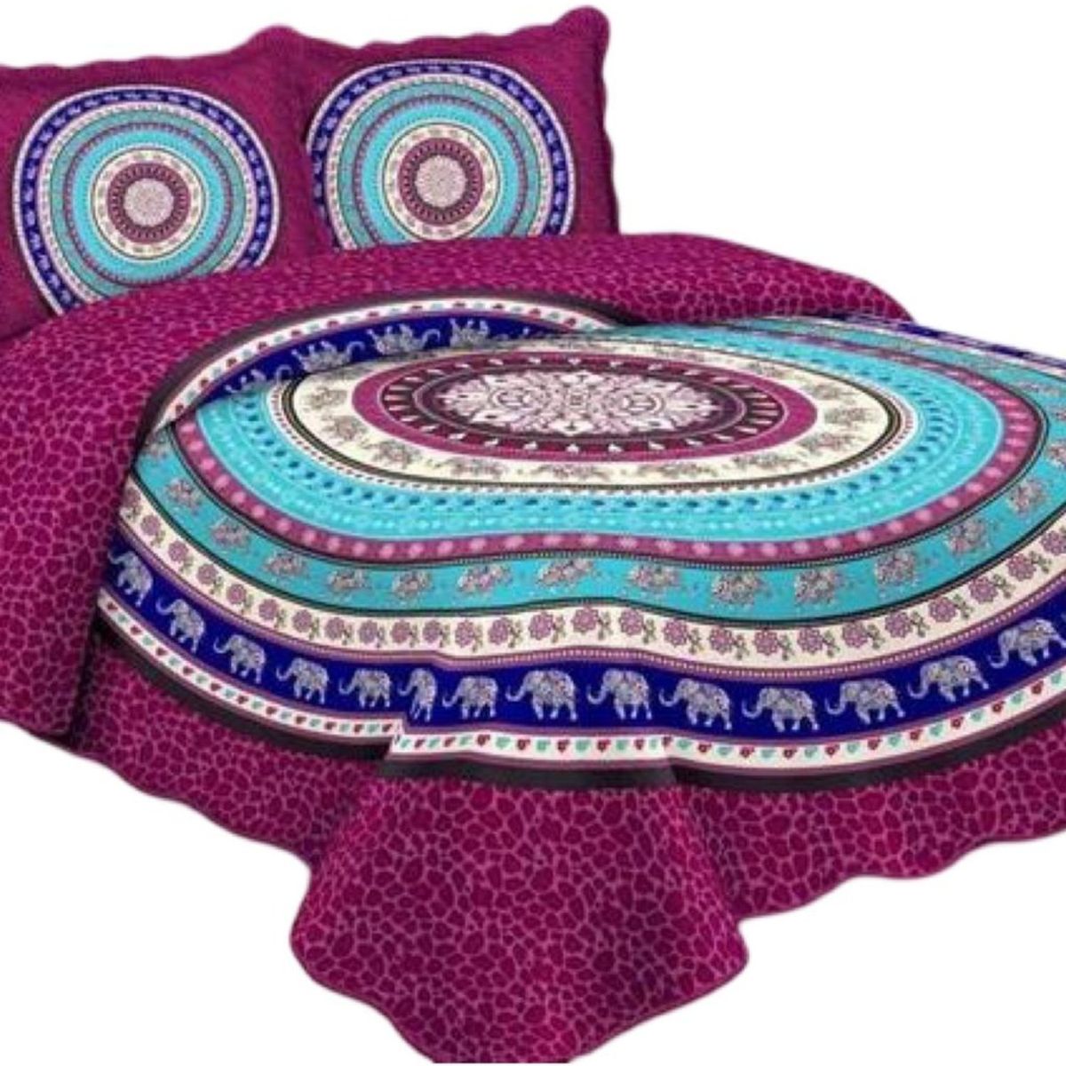 GENERICO - Cubrecama Quilt 2 Plazas+2 Fundas Verano Fresco 13n02