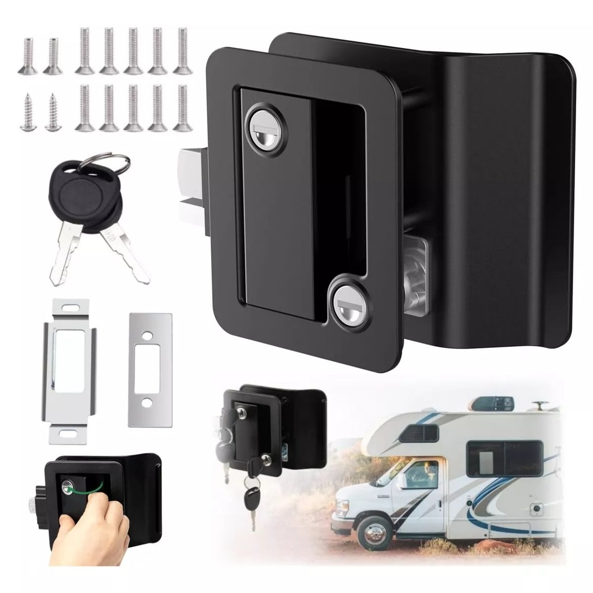 KUANGYE - Chapa Cerradura Camper Casa Rodante Inoxidable Grande