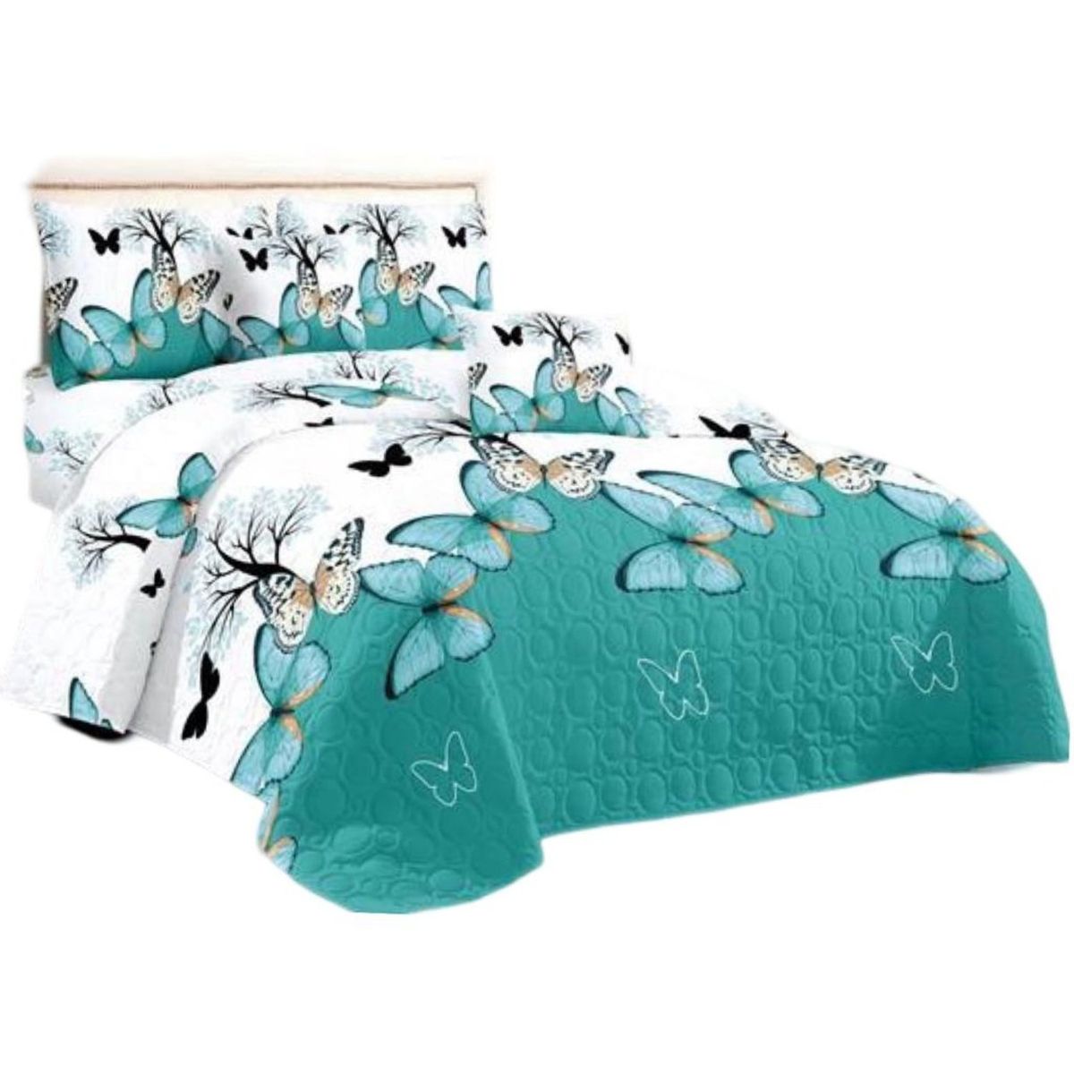 GENERICO - Cubrecama Quilt 2 Plazas+2 Fundas Verano Fresco 13n65