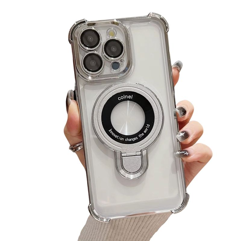 GENERICO - Carcasa Funda Para iPhone 16 Antigolpe Y Soporte Magnético Plateado