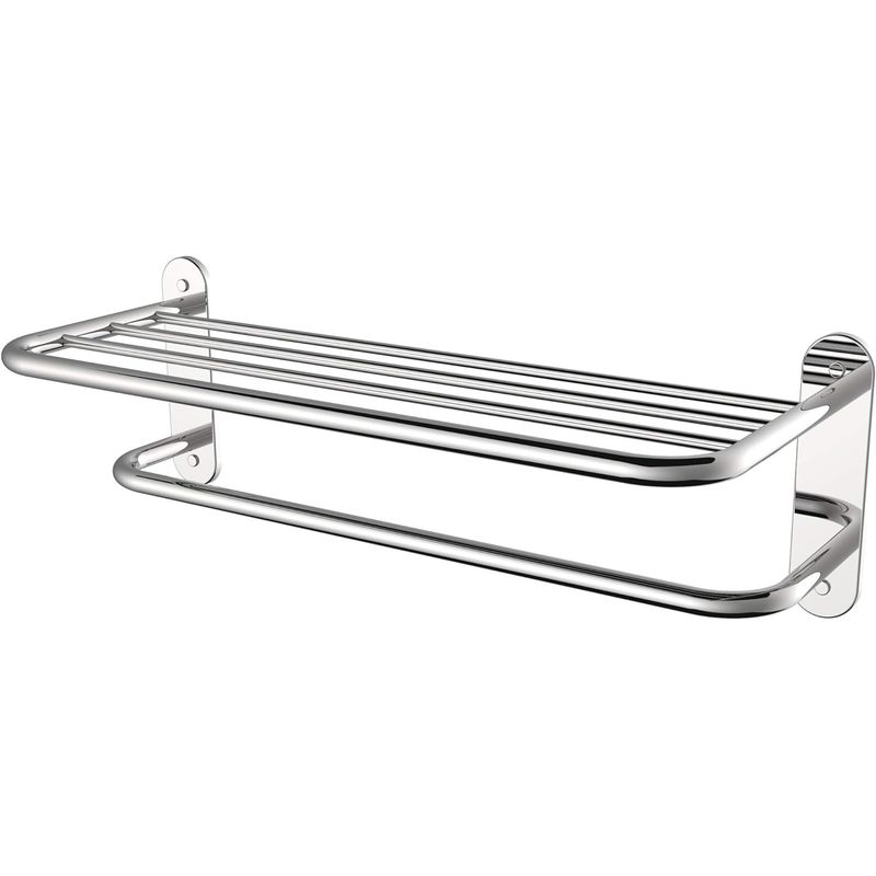 KUANGYE - Porta Toallero Repisa 60 Cm Al Muro Baño Inoxidable