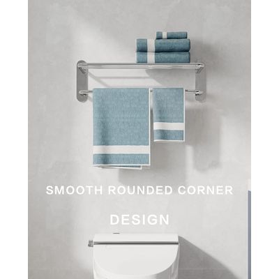 Imagen 2 del producto Porta Toallero Repisa 60 Cm Al Muro Baño Inoxidable