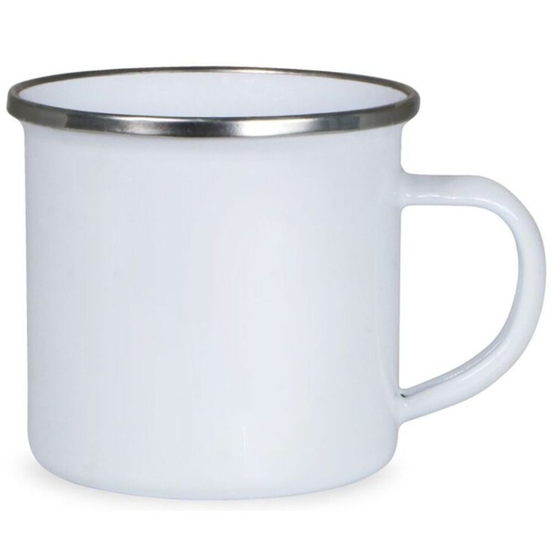 GENERICO - Tazón Jarro Metálico Blanco Sublimable 10oz Sublimación