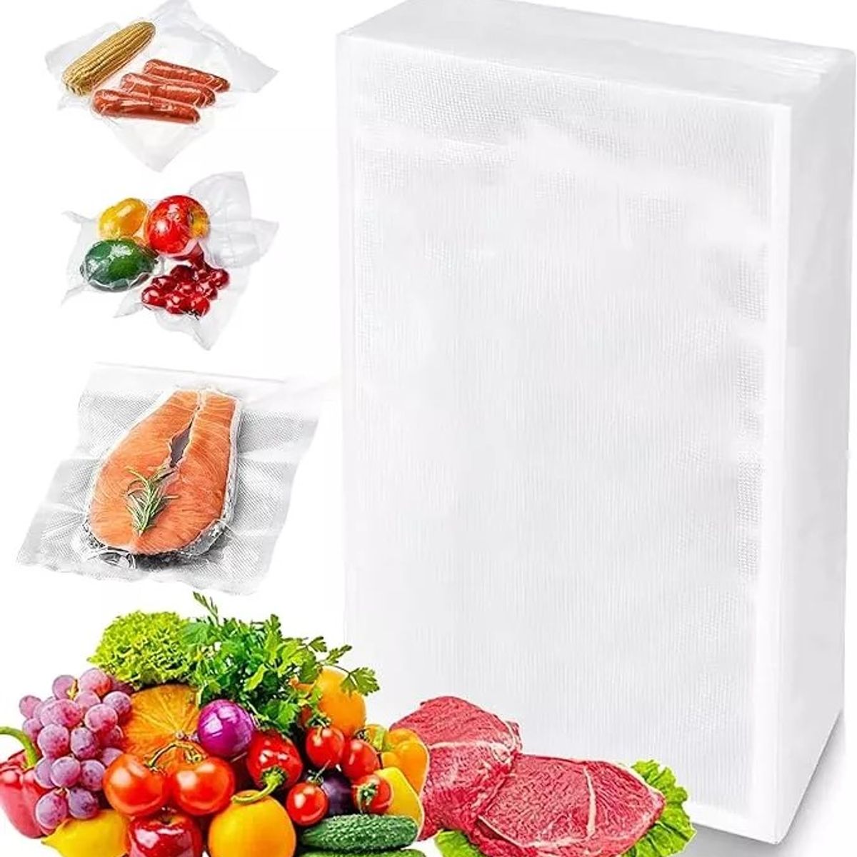 KUANGYE - 200 Bolsas Sellado - Empacado Al Vacío Gofradas 20x30 Cm