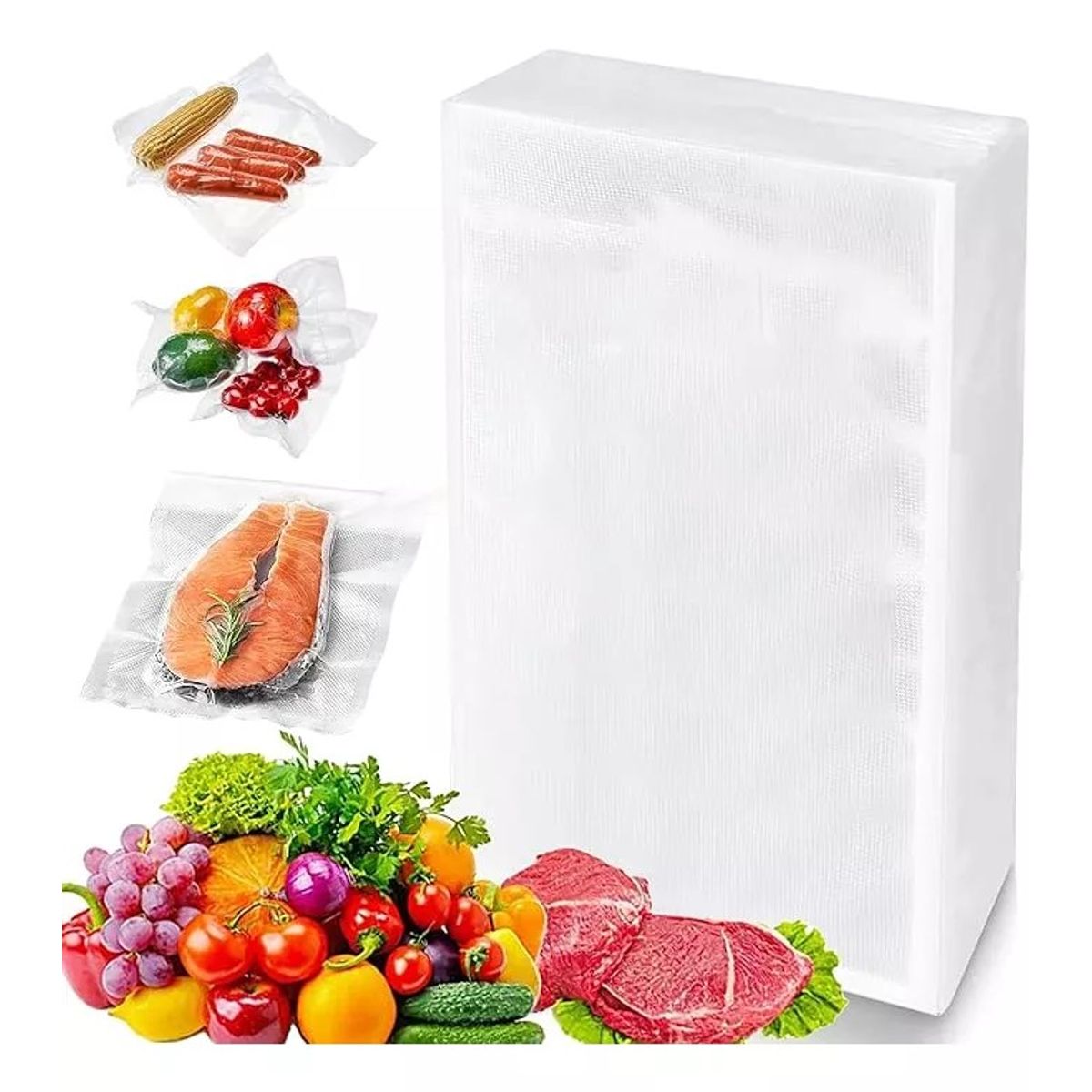 KUANGYE - 200 Bolsas Sellado - Empacado Al Vacío Gofradas 20x30 Cm