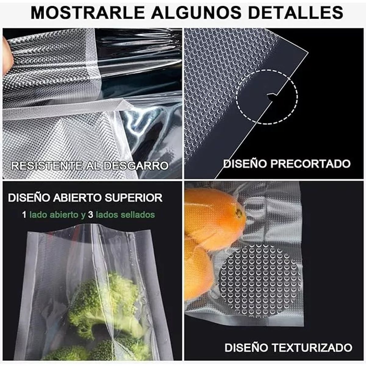 KUANGYE - 200 Bolsas Sellado - Empacado Al Vacío Gofradas 20x30 Cm