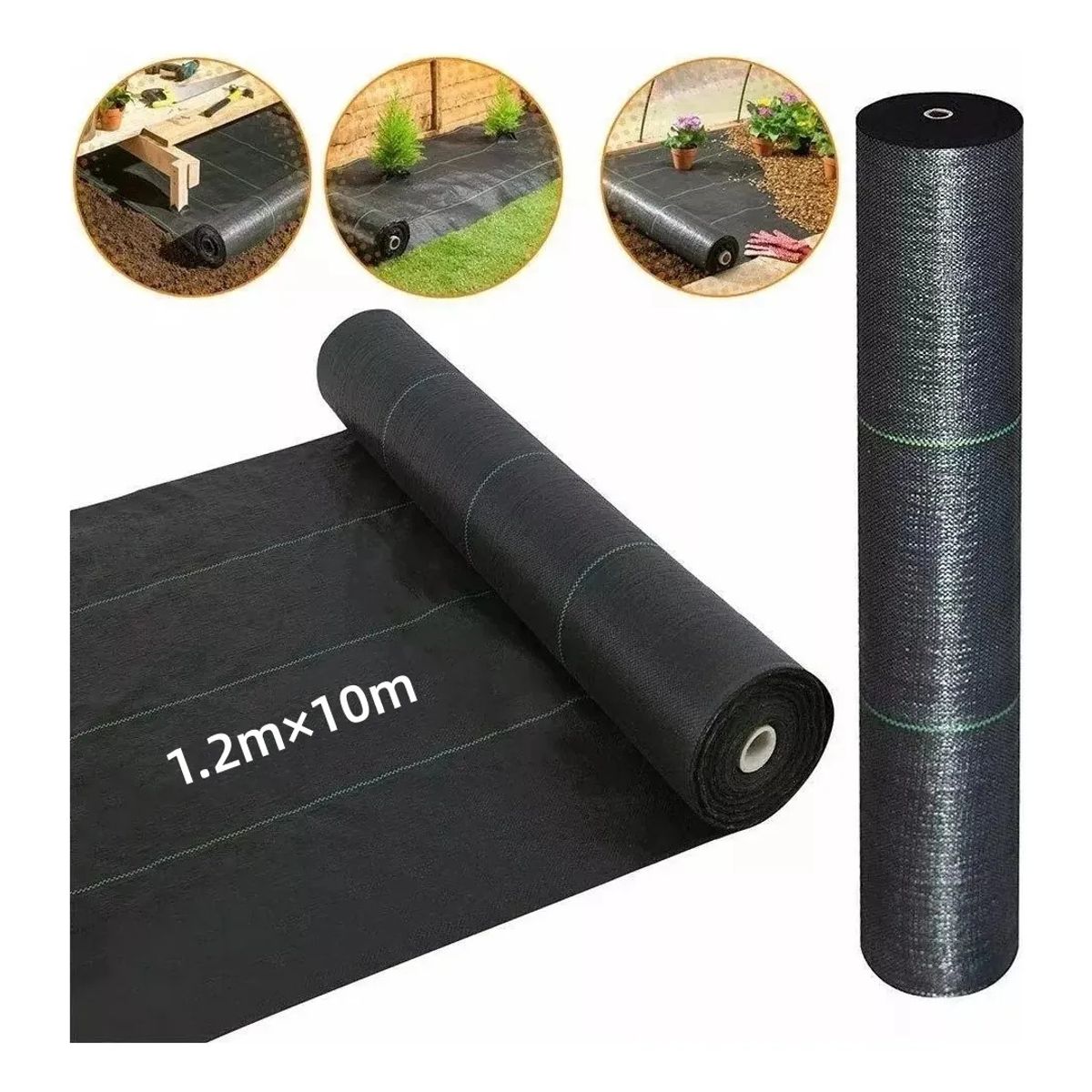 KUANGYE - Malla Antihierbas Jardin 120cmx10M Tela Geotextil Para Control Maleza Estabilizada Contra UV