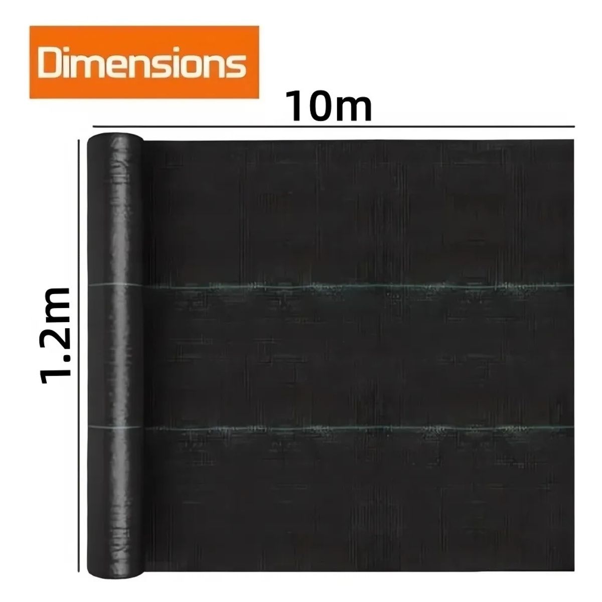 KUANGYE - Malla Antihierbas Jardin 120cmx10M Tela Geotextil Para Control Maleza Estabilizada Contra UV