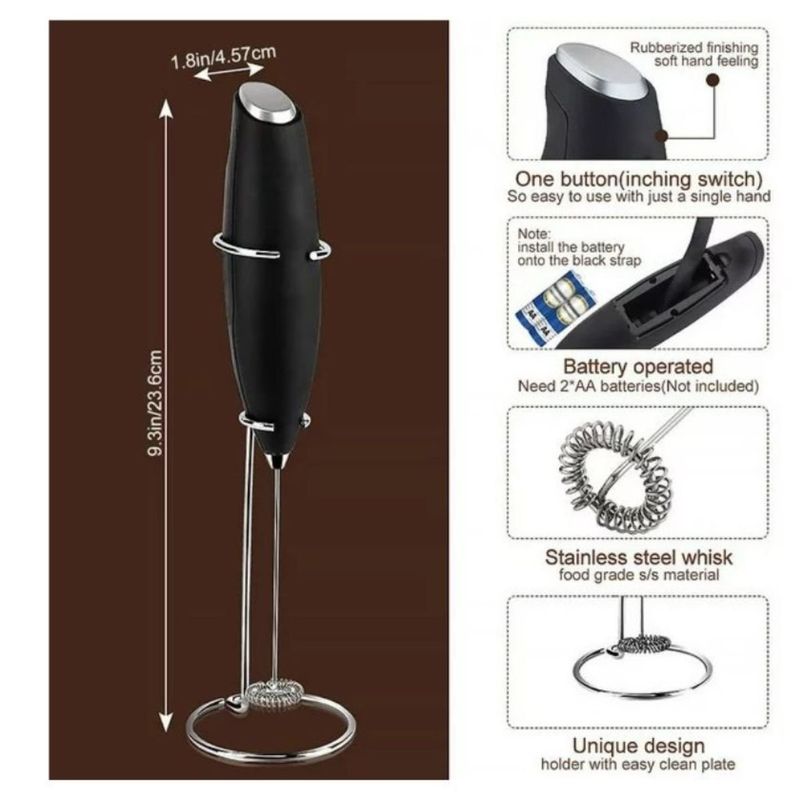 INVENCIBLE - BATIDOR ESPUMADOR LECHE ELECTRICO CAFE MEZCLADOR MANUAL NA68