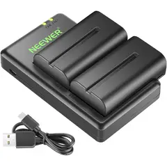 NEEWER - Np-f550 2x Batería Y Cargador P/ 660 480 176 160 Led Luz F100 Monitor