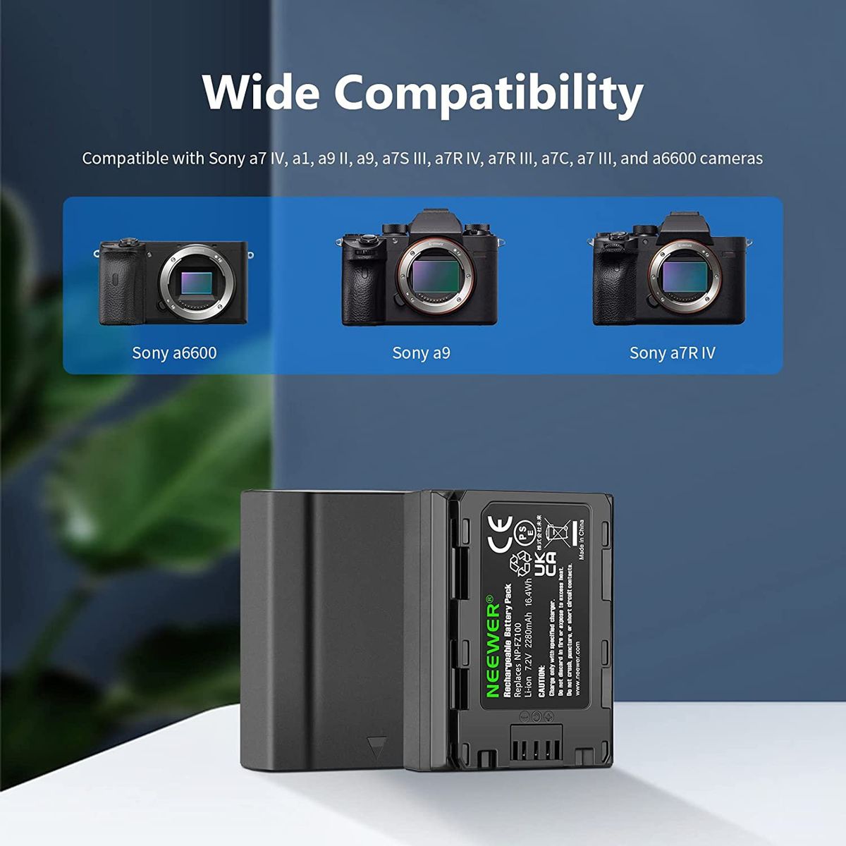 NEEWER - Np-fz100 2x Batería Y Cargador Para Sony A7c Fx30 A7iii A7IV A6700 A9