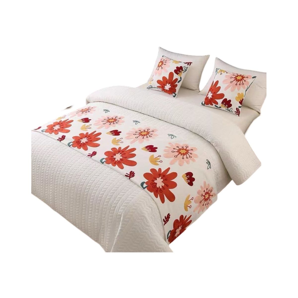 GENERICO - Piecera Bordada para Cama - Sin Fundas de Cojín D5