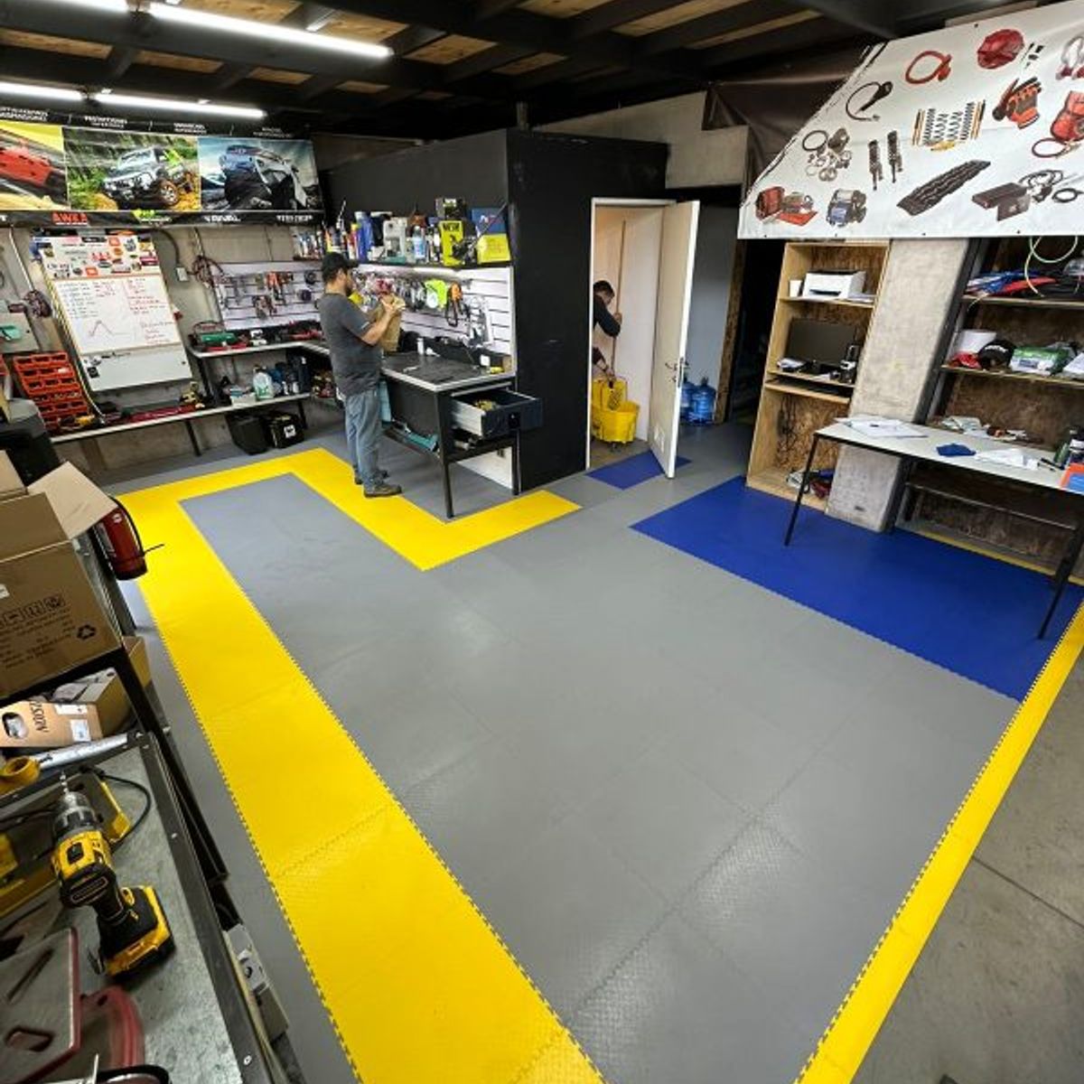 GENERICO - Piso encastrable  PVC SIMSTRAX 7mm Pack x 10un 2.5 M2  Gris Claro