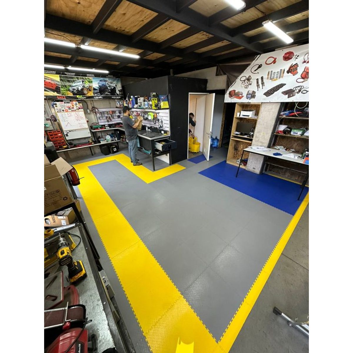 GENERICO - Piso encastrable  PVC SIMSTRAX 7mm Pack x 10un 2.5 M2  Gris Claro