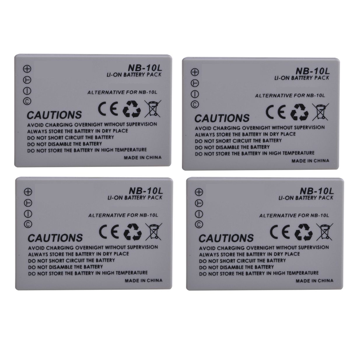 GENERICO - 4 BATERÍAS NB-10L CANON ALTERNATIVA