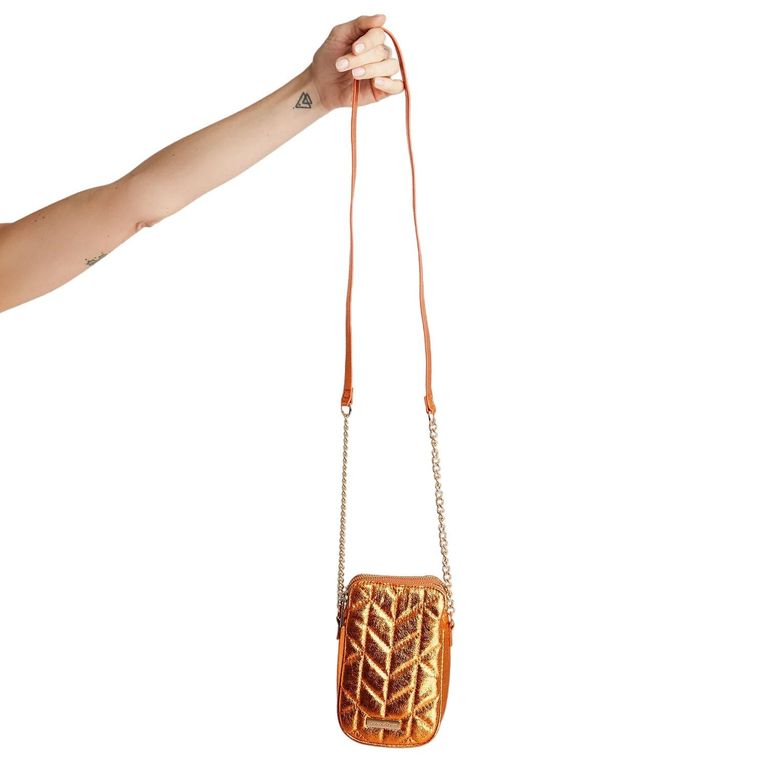 Porta Celular Naranjo Metalizado