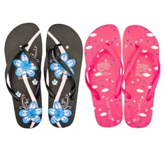 LIKE SHOP - Pack 2 Pares Chalas Mujer Hawaianas Sandalias Suela Goma 1013