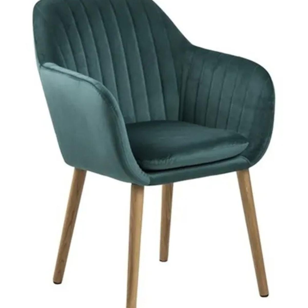 HABITA2 CHILE - Sitial terciopelo patas de madera Murano - Verde