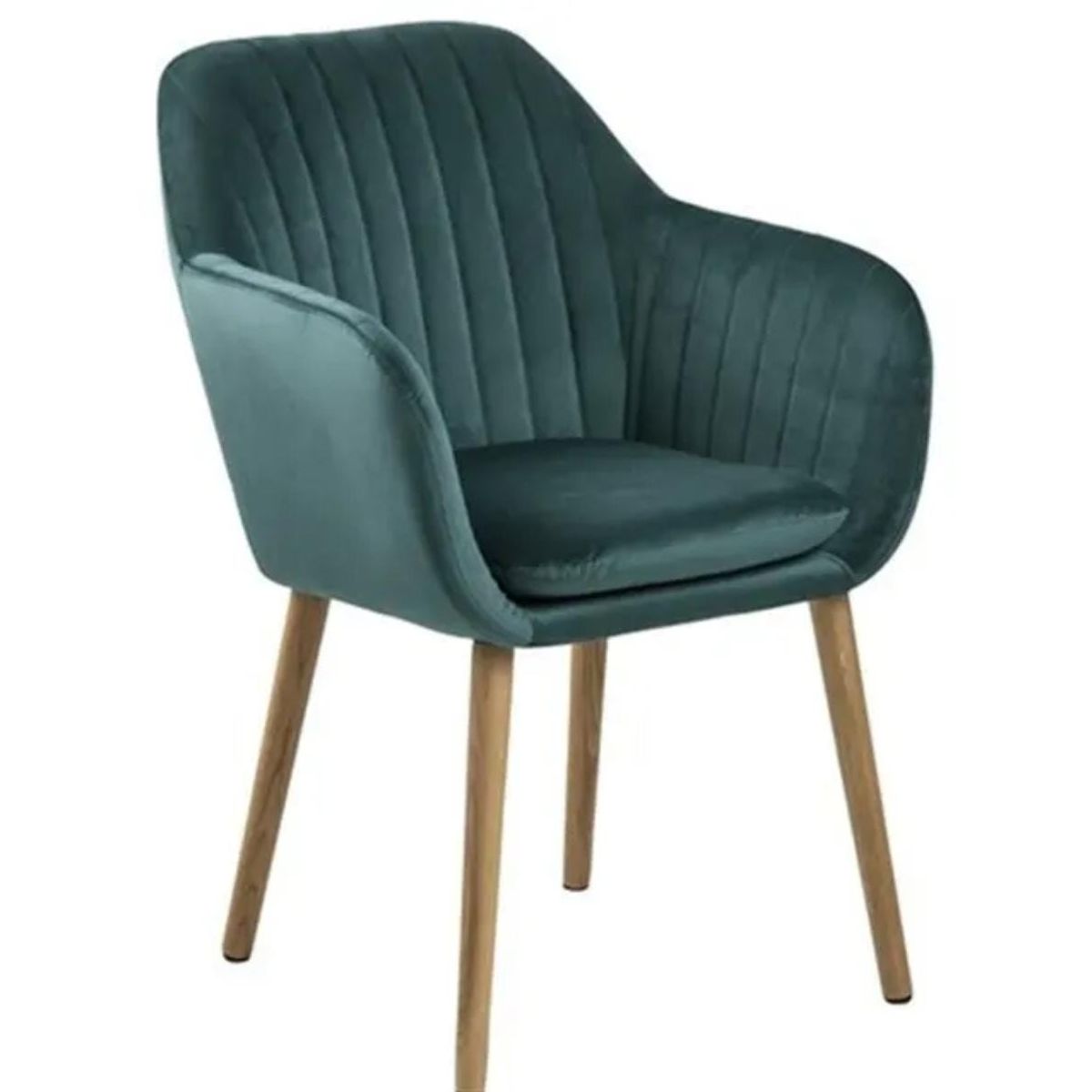 HABITA2 CHILE - Sitial terciopelo patas de madera Murano - Verde