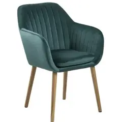 GENERICO - Sitial terciopelo patas de madera Murano - Verde