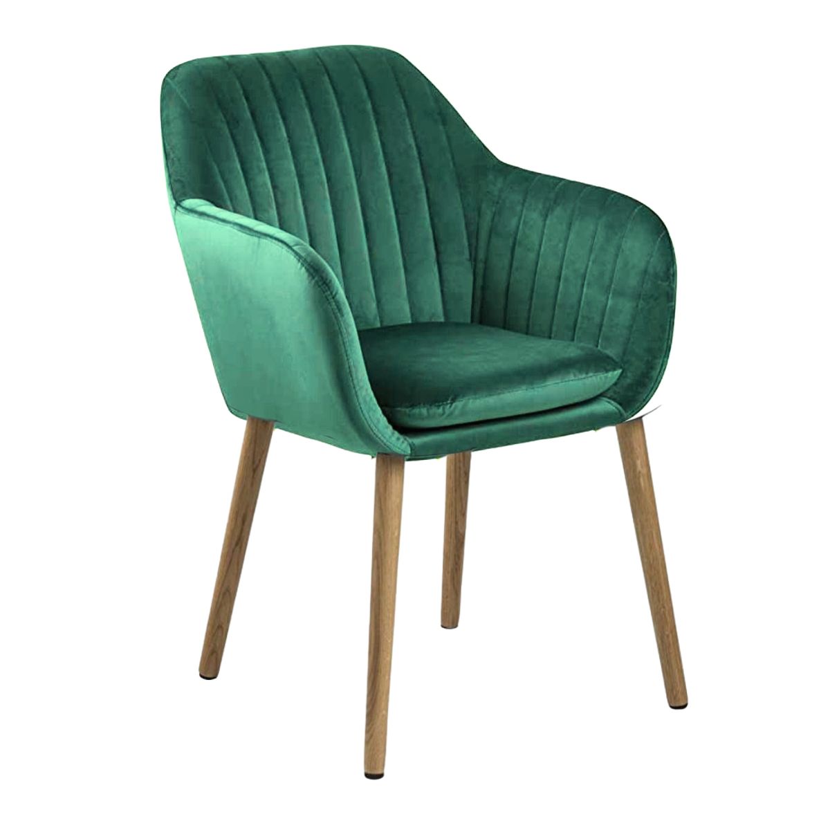 HABITA2 CHILE - Sitial terciopelo patas de madera Murano - Verde