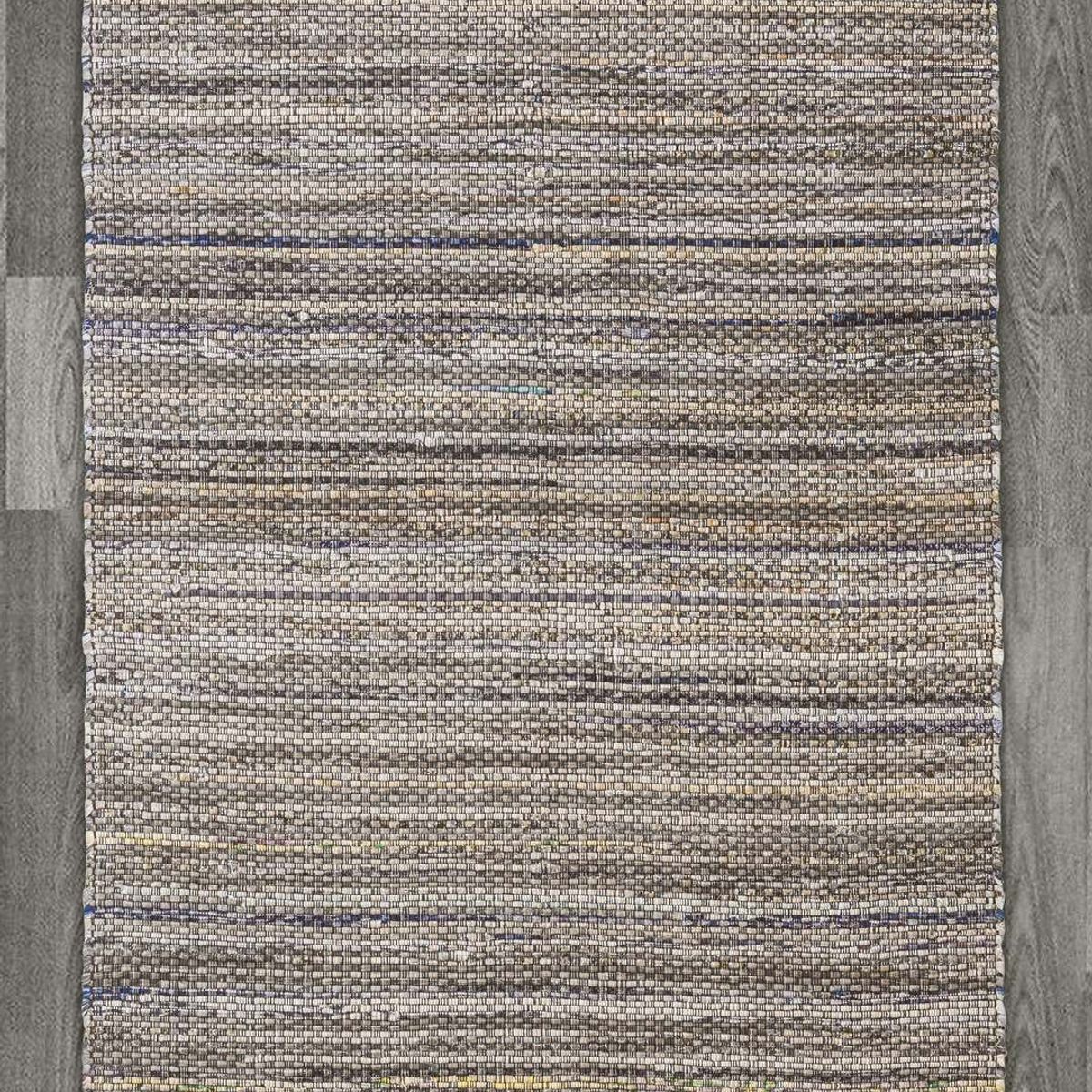 DECOGHAR - Alfombra Chindi Boho Artesanal Beige/Marrón 1,20 X 1,80 mts