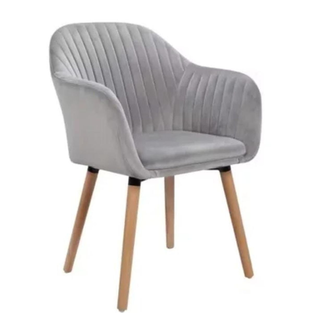 HABITA2 CHILE - Sitial terciopelo patas de madera Murano - Gris