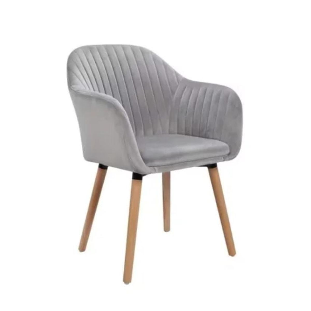 HABITA2 CHILE - Sitial terciopelo patas de madera Murano - Gris