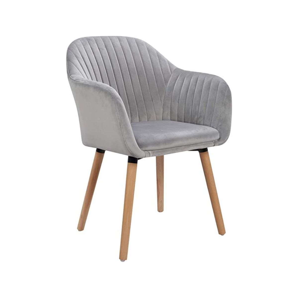 HABITA2 CHILE - Sitial terciopelo patas de madera Murano - Gris