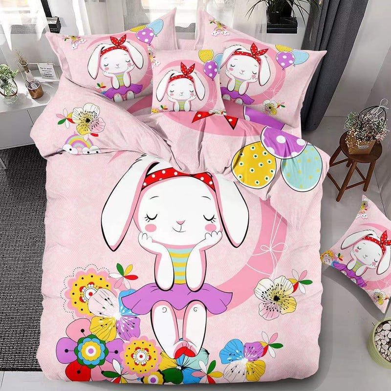 ANGELES DEL HOGAR - Cubrecama Quilt Verano 15 Plazas Conejita Cute Rosa