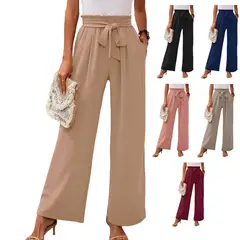 EVERSO - Pack 3 Pantalones Casuale Suelto De Bamboo Y Lino Para Mujer..