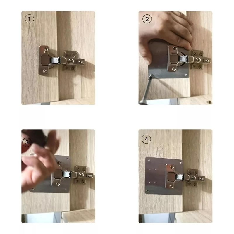 GENERICO - Pack X6 Placa De Reparacion Puertas Placa Bisagra Fijacion