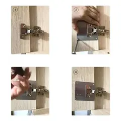 GENERICO - Pack X6 Placa De Reparacion Puertas Placa Bisagra Fijacion
