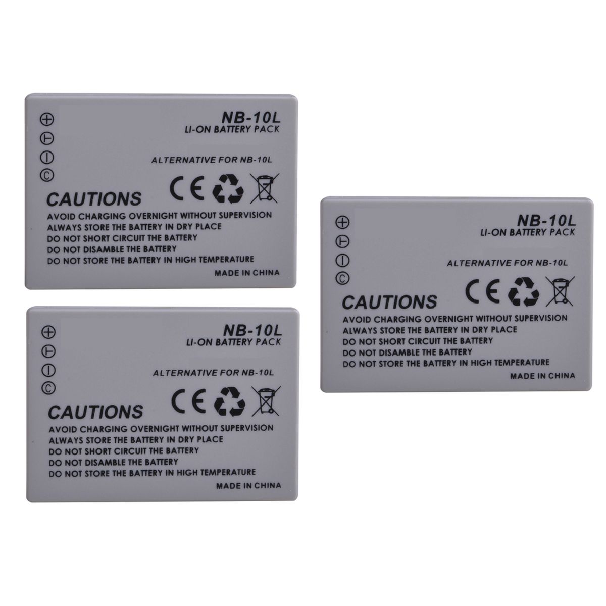 GENERICO - 3 BATERÍAS NB-10L CANON ALTERNATIVA