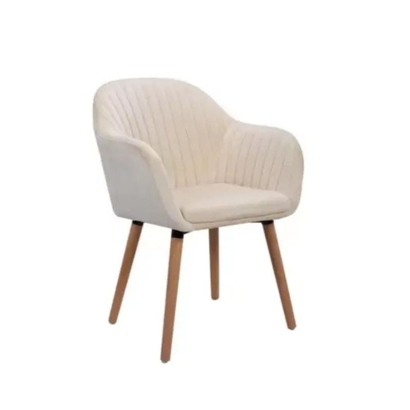 GENERICO - Sitial terciopelo patas de madera Murano - Beige