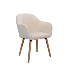 GENERICO - Sitial terciopelo patas de madera Murano - Beige